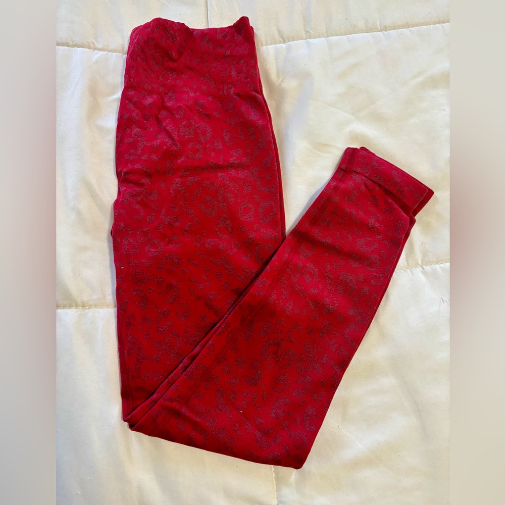 Red Leopard Print Leggings